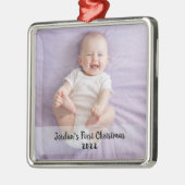 Eerste kerstjaar van de baby metalen ornament (Links)