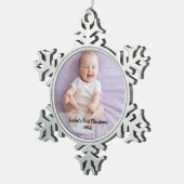 Eerste kerstjaar van de baby tin sneeuwvlok ornament (Rechts)
