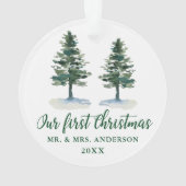 Eerste kerstkalligrafie-Waterverf Twee Pijnen Ornament (achterkant)