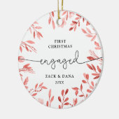 Eerste Kerstkerst Gepersonaliseerde de Bladeren va Keramisch Ornament (Links)