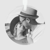 Eerste Kerstkerst - minimalistische hartfoto Ornament (achterkant)