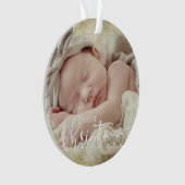 Eerste Kerstkerstcursile Aangepaste Baby foto Ornament (voorkant)