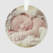 Eerste Kerstkerstcursile Aangepaste Baby foto Ornament (voorkant)