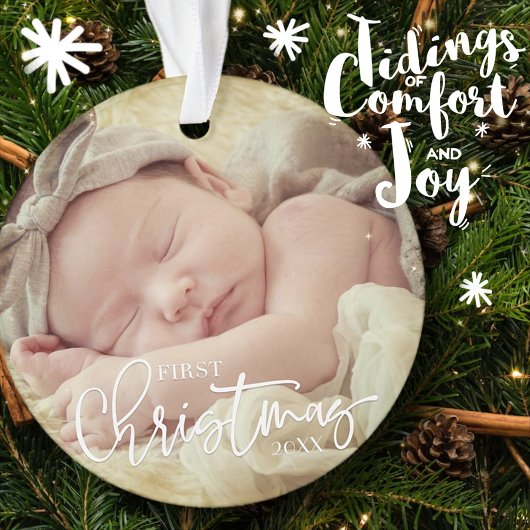 Eerste Kerstkerstcursile Aangepaste Baby foto Ornament