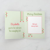 Eerste kerstkleindochter te schattig koraal kaart (Binnen)