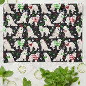 Eerste kerstkoorts Dogs Kitchen Towel Theedoek (Gevouwen)