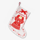 Eerste kerstman voor baby Girl op aangepaste naam Kleine Kerstsok (Voorkant (Hangend))