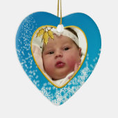 Eerste Kerstmis 2 met een hartslag voor baby Keramisch Ornament (Rechts)