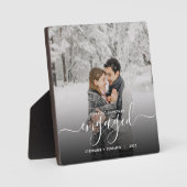 Eerste Kerstmis Aangepaste foto White Script Fotoplaat (Voorkant)