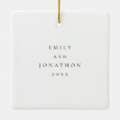 Eerste Kerstmis Aangepaste fotobedekking Keramisch Ornament (Achterkant)