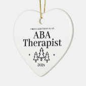 Eerste Kerstmis als Aba Therapist Gedrag Keramisch Ornament (Links)