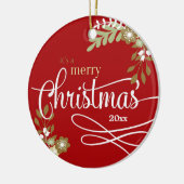 Eerste Kerstmis als Big Brother-aangepaste foto/na Keramisch Ornament (Links)