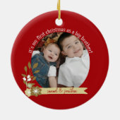 Eerste Kerstmis als Big Brother-aangepaste foto/na Keramisch Ornament (Achterkant)