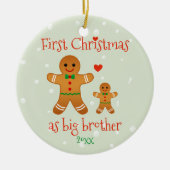 Eerste Kerstmis als Big Brother - Gingerbrood Mann Keramisch Ornament (Voorkant)