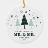 Eerste Kerstmis als de heer & de heer Gepersonalis Keramisch Ornament (Voorkant)