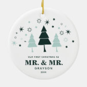 Eerste Kerstmis als de heer & de heer Gepersonalis Keramisch Ornament (Achterkant)