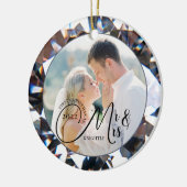 Eerste Kerstmis als de heer Diamond 2 Foto Keramisch Ornament (Links)