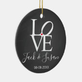 eerste kerstmis als de heer en mevrouw love kerstm keramisch ornament (Rechts)