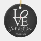 eerste kerstmis als de heer en mevrouw love kerstm keramisch ornament (Voorkant)