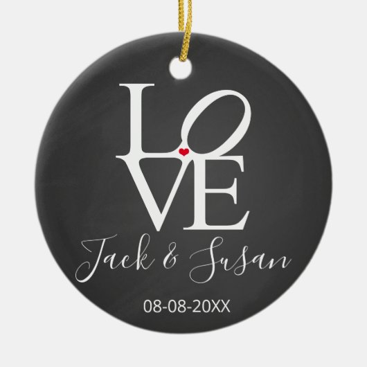 eerste kerstmis als de heer en mevrouw love kerstm keramisch ornament (Voorkant)