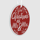 Eerste Kerstmis als de heer en mevrouw Ornament (voorkant)
