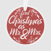 Eerste Kerstmis als de heer en mevrouw Ornament (voorkant)