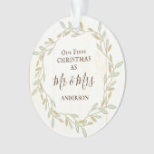 Eerste Kerstmis als de heer & mevrouw Inspirerend  Ornament (voorkant)