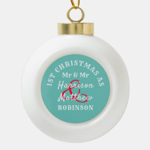 Eerste Kerstmis als de heer & Mr. Keramische Bal Ornament