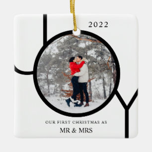 Eerste Kerstmis als de heer & Mrs. Foto van kerami Keramisch Ornament