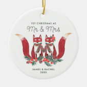 Eerste Kerstmis als de heer Mrs. Keramisch Ornament (Voorkant)