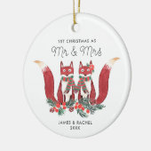 Eerste Kerstmis als de heer Mrs. Keramisch Ornament (Links)