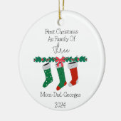 Eerste Kerstmis als een gezin van 3 Keramisch Ornament (Links)