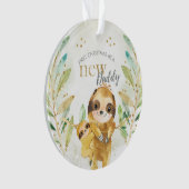 Eerste Kerstmis als een nieuwe pappa-sleuf Ornament (voorkant)