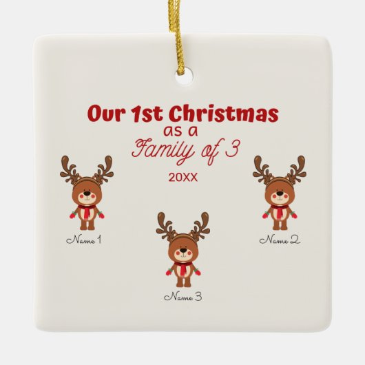 Eerste Kerstmis als familie van 3 Ornament (Voorkant)