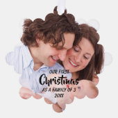 Eerste Kerstmis als familie van 3 Ornament Kaart (Voorkant)