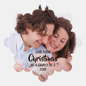 Eerste Kerstmis als familie van 3 Ornament Kaart (Achterkant)