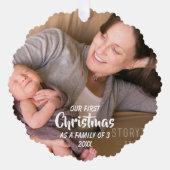 Eerste Kerstmis als familie van 3 Ornament Kaart (Voorkant)