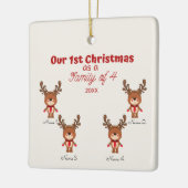 Eerste Kerstmis als familie van 4 Ornament (Links)