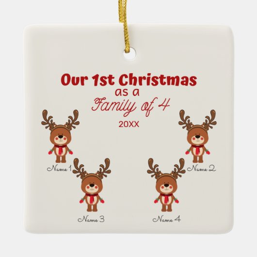 Eerste Kerstmis als familie van 4 Ornament (Voorkant)