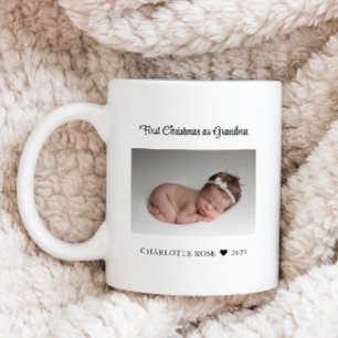 Eerste Kerstmis als Grandma New Baby Foto Koffiemok