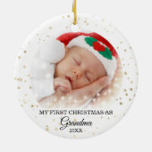 Eerste Kerstmis als Grandma Photo Ceramic Ornament (Achterkant)
