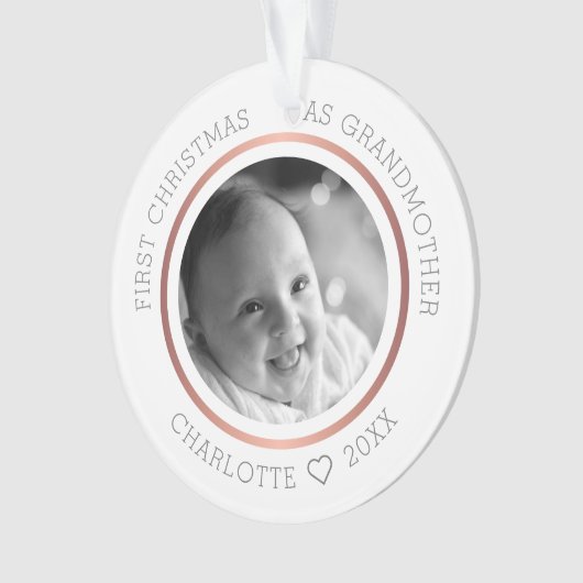 Eerste Kerstmis als Grootmoeder Moderne Foto Ornament (voorkant)