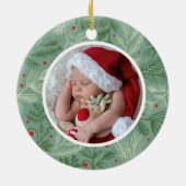 Eerste Kerstmis als grootouderfoto Keramisch Ornament (Achterkant)