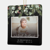 Eerste Kerstmis als grootouders 2 Foto Greenery Keramisch Ornament (Links)