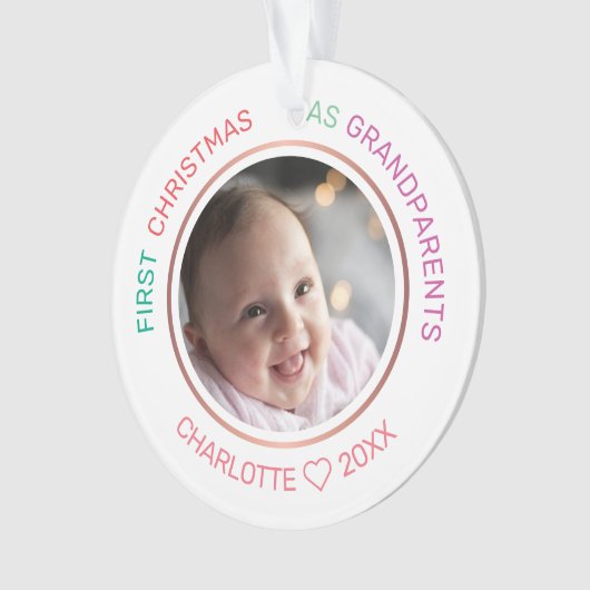 Eerste Kerstmis als grootouders 2 Foto Modern Ornament (voorkant)