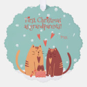 Eerste Kerstmis als grootouders! Cute Cats Ornament Kaart (Voorkant)