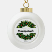 Eerste Kerstmis als grootouders Elegant Keepomwill Keramische Bal Ornament (Voorkant)