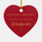 Eerste Kerstmis als grootouders Foto Rood Ornament (Voorkant)