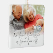 Eerste Kerstmis als grootouders Fotonaam Datum Keramisch Ornament (Rechts)