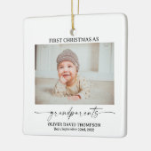 Eerste Kerstmis als grootouders Fotoversiering Keramisch Ornament (Links)